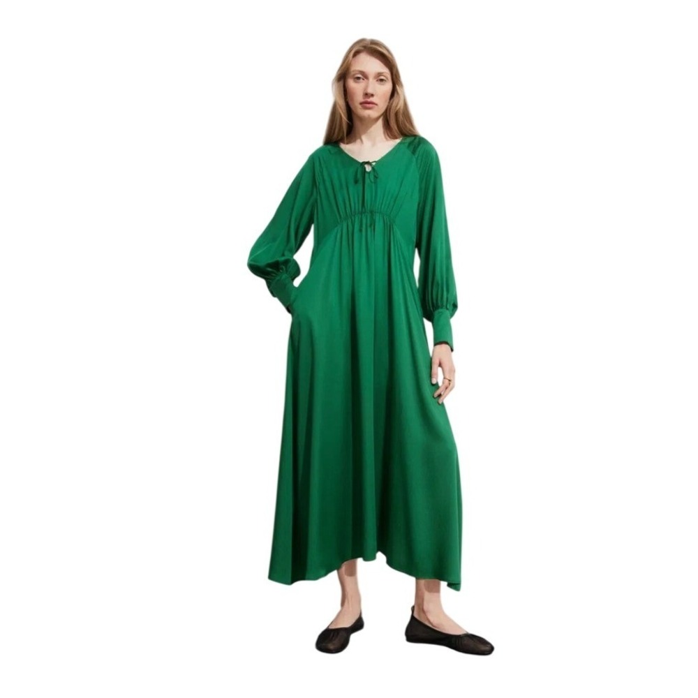 And Other Stories Kelly‎ Green Maxi Dress Size M Scandi Prairie Timeless Cottage